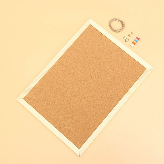 FOLOYORI 1Set Light Brown Wooden Wall Bulletin Board Creative Design Notice Board For Home Office 15.7x11.8x0.6In