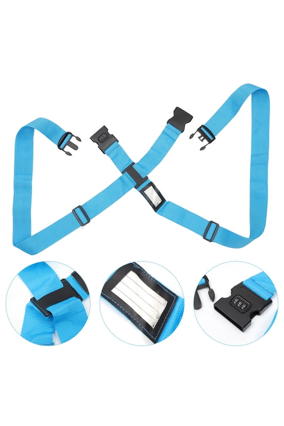 1Set Luggage Belt Strap Cross Style for Traveling Suitcases and Tool Boxes