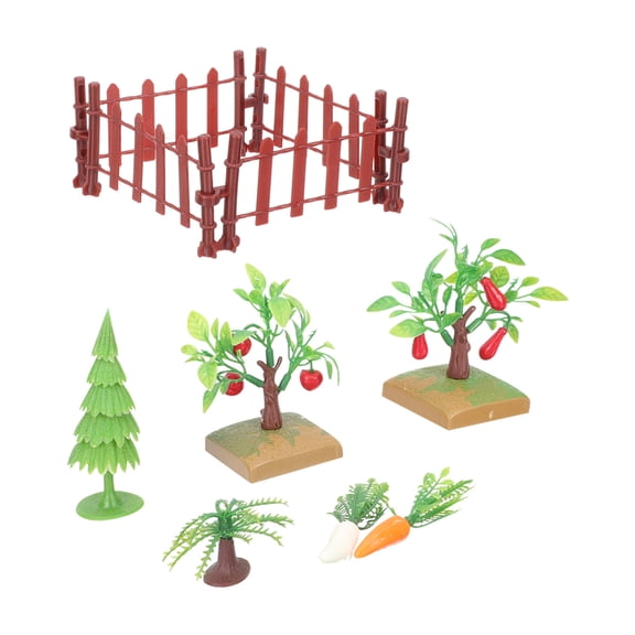 FOLOYORI Miniature Farm Landscape Accessories Set, Plastic Model Props for Crafts and Decorations, 3x1 Inch