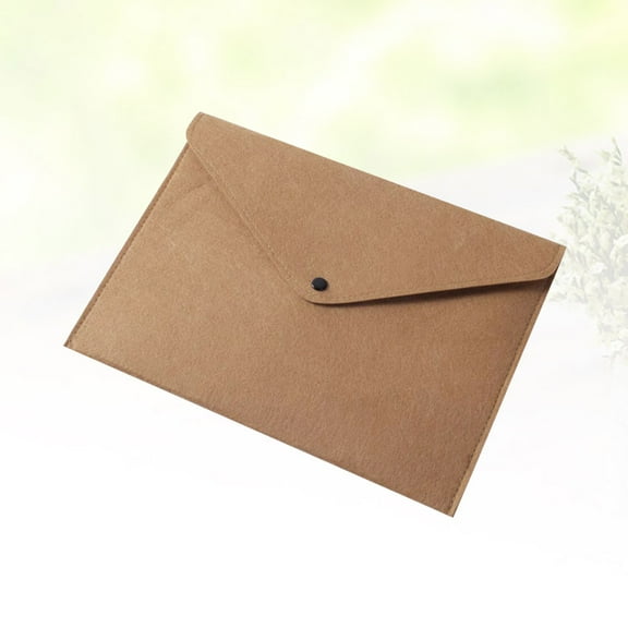 FOLOYORI 1Set Oxford Cloth Document Folder in Brown Felt for Adults with Button Closure 13.4x9.4x0.2in