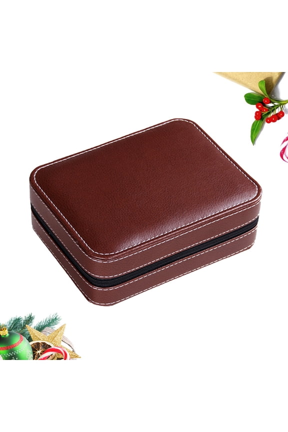 Watch Display Box Orange Elegant Storage with Separate Compartments for Watch Collection