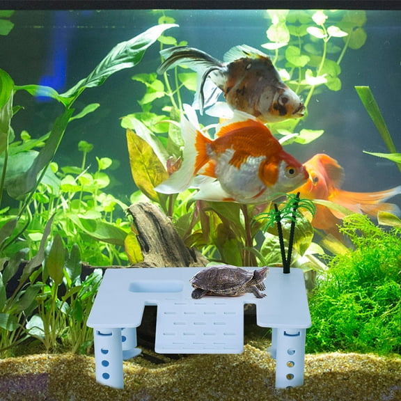 FOLOYORI 1Set White Plastic Turtle Drying Back Platform for Aquatic Turtle Tank Topper Decorations