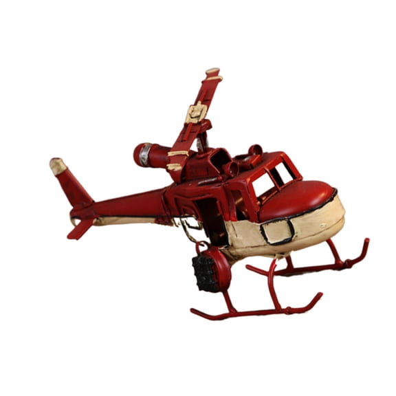 FOLOYORI 1Pc Red Vintage Airplane Model Durable Iron Ornament for Home Decoration