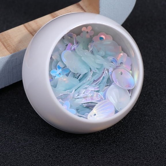 FOLOYORI 2Pack White Sequins Material DIY Jewelry Accessory Decorative Pearls Spacer Beads