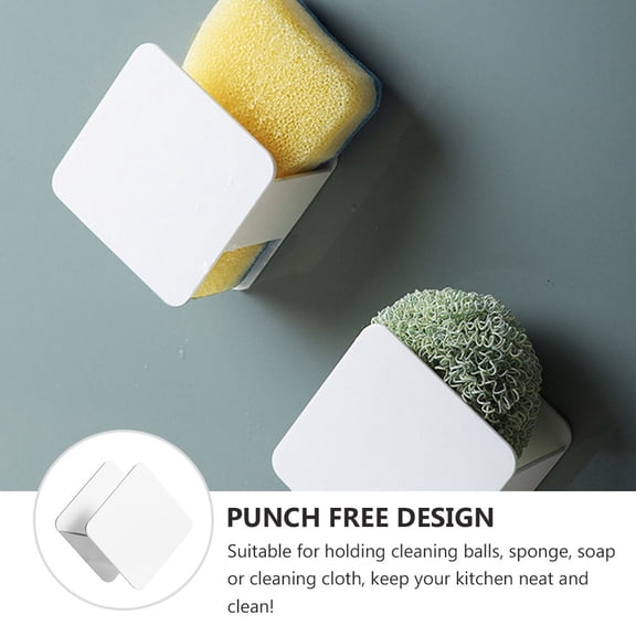 FOLOYORI 2 Pcs Drying Rack Kitchen Storage Rack Abs White Wall Mountable