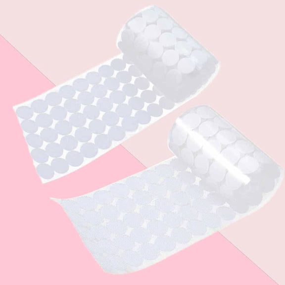 FOLOYORI 200Pairs Self Adhesive Borders Sticker for Home Office Accessories White Nylon Round