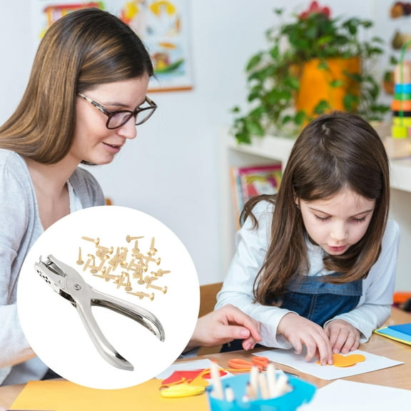 FOLOYORI 200Pcs Mini Brass Paper Fasteners Round Head for Crafts Scrapbooking Decorative Diy Projects