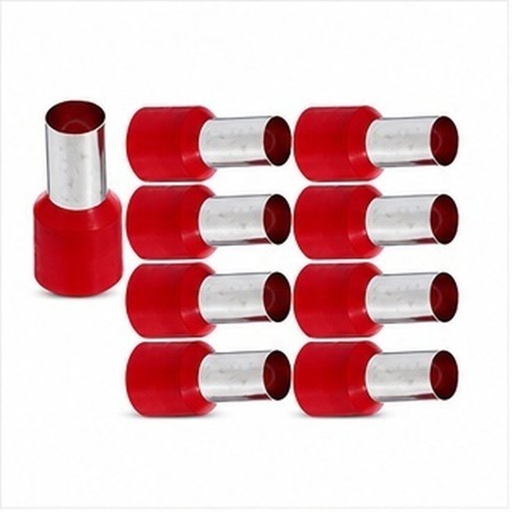 FOLOYORI 200pcs Red Copper Plated Zinc Pin Wire Ferrule Terminal Block for