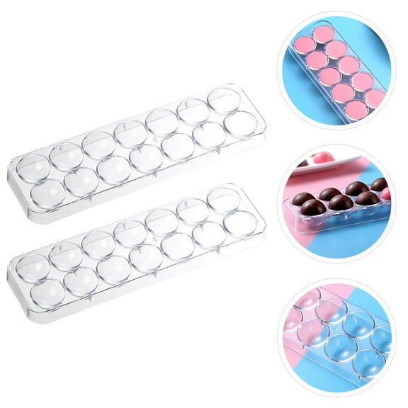 FOLOYORI 2-Pack Transparent Plastic Pudding Molds for Craft and Dessert Making, Mold Set