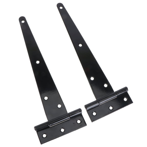 FOLOYORI 2Pcs Black T Shape Hinges for Gate Hinges 8 Inches