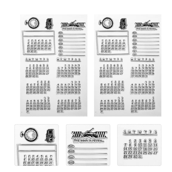 FOLOYORI 2Pcs Hand Ledger Design Silicone Stamps for Diary Date Marking 11.8x4.1in