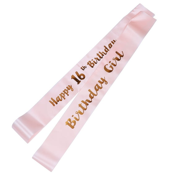 FOLOYORI 2Pcs Happy Birthday Sash for Girls in Golden Color and Elegant Style