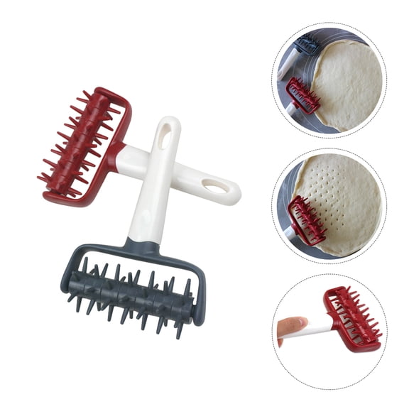 FOLOYORI 2Pcs Pizza Dough Roller Docker Plastic Pastry Roller Tool for Baking Bakers