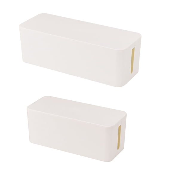 FOLOYORI 2Pcs Rectangular Plastic Cable Storage Case for Cord Organization Storage Home Use