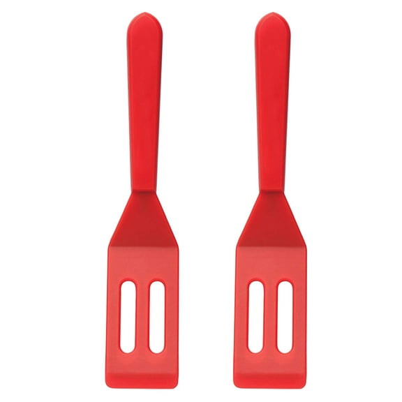 FOLOYORI heat resistant silicone spatula Baking Turner Silicone Non-stick Home Cooks Cooking 2pcs
