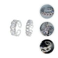 thumbnail image 1 of FOLOYORI 2Pcs Trendy Copper Rhinestone Ring Set for Women Party Decorations, 1 of 8