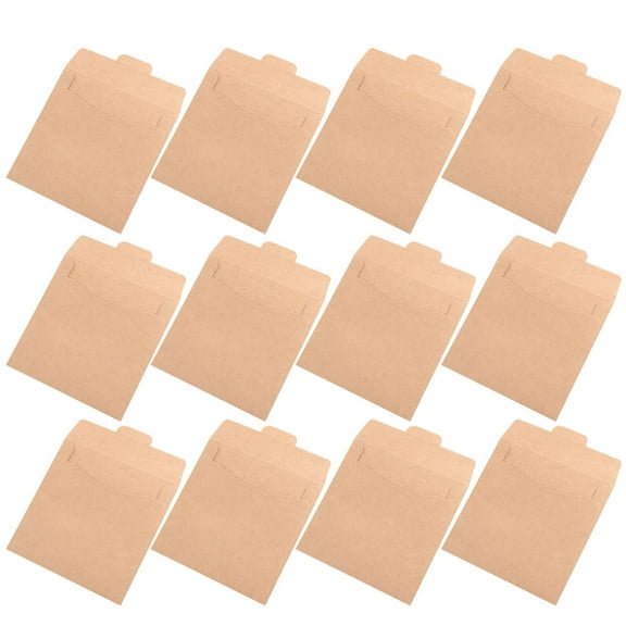 FOLOYORI 30Pcs Kraft Paper Cardboard Dvd Envelope Sleeves Khaki Packaging for Cd Disc Storage