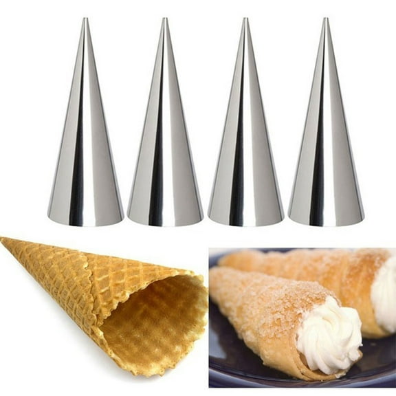 FOLOYORI 30Pcs Stainless Steel Kitchen Mold Baking Cone Molds for Home and Shop Use