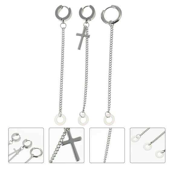 FOLOYORI 3Pcs Ear Bud Holder Titanium Steel Loss Neck Strap For Earrings And Earphones 9.5x0.5In