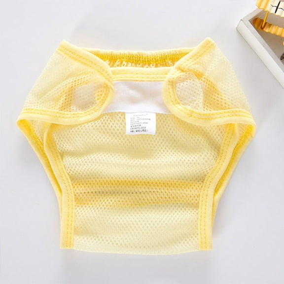 FOLOYORI 3Pcs Infant Training Pants Diaper Cover for Baby Girls Yellow Breathable Prevent Diaper