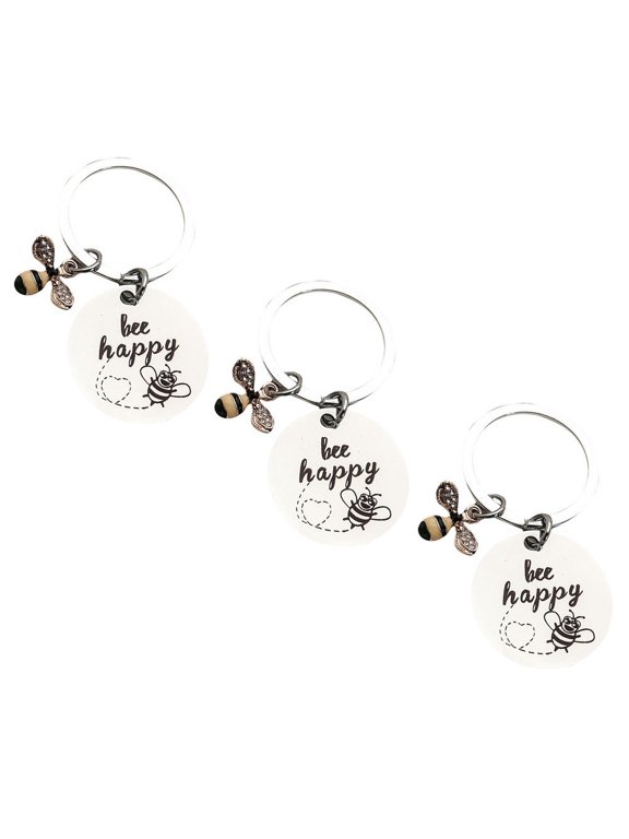 Multipurpose Bee Design Key Chain Shiny and Beautiful Bag Pendant 3Pcs
