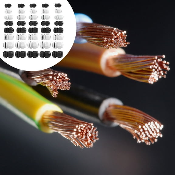 FOLOYORI 40Pcs White Plastic Cable Waterproof Joint for Industrial Applications with High Insulation