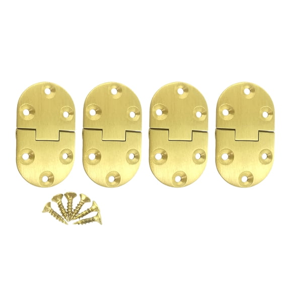 FOLOYORI 4Pcs Brass 90 Degree Hinge with Function for Hotel Use 6.5*3.8in 3mm Thickness