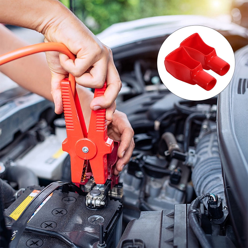 FOLOYORI 4Pcs Plastic Battery Terminal Protector Caps Red for Reliable ...