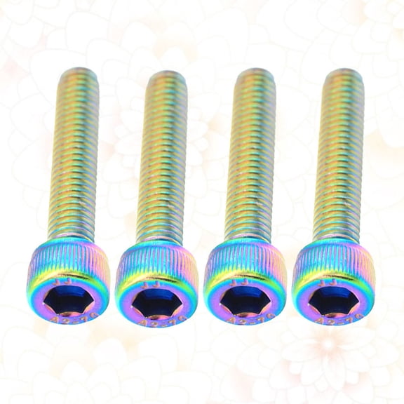 FOLOYORI Dazzling Color Bike Screw Stainless Steel Round Bike Riding 4pcs