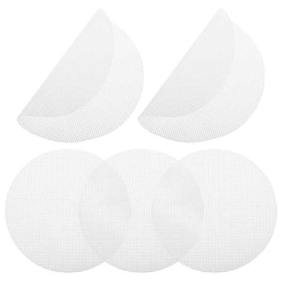 FOLOYORI 5-Pack Reusable Silicone Steamer Mats, White Mesh Pads for Food Steaming and Cooking
