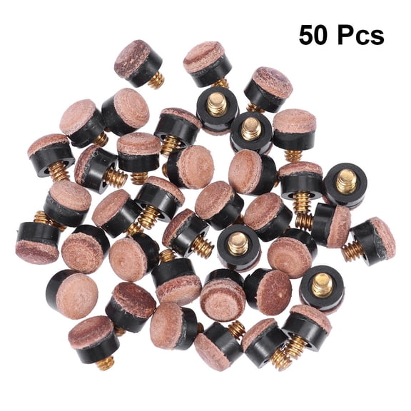 FOLOYORI 50-Pack Brown Billiard Cue with Screw- Hard Tips Replacement for Pool and Billiard Cues