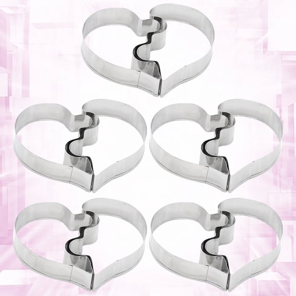 FOLOYORI 5Pcs Heart Shape Cookie Cutters Stainless Steel Baking Molds for Shaping Cookies and Chocolate