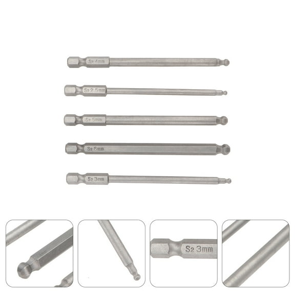 FOLOYORI 5Pcs Screwdriver Bit Set Steel Drill Bit Extension Durable Various Situations