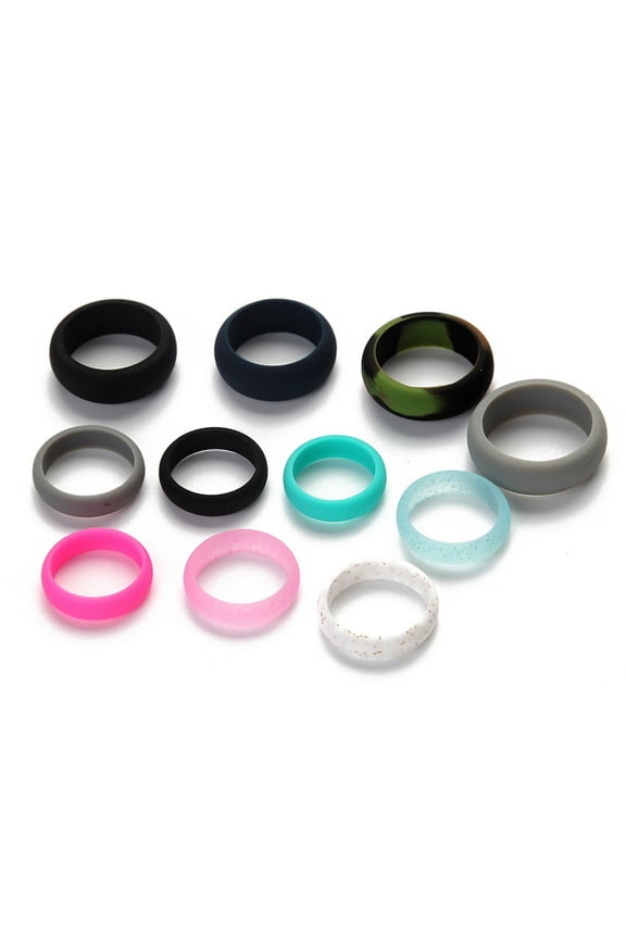 5Pcs Simple Wedding Rings Silicone Soft Durable For Women Daily Wearing