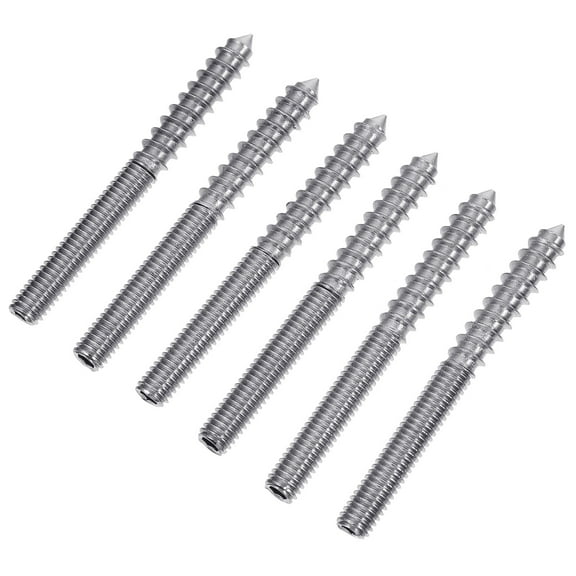 FOLOYORI 6Pcs Hanger Bolts Stainless Steel Self Tapping Threaded Screws for Wood and Metalwork