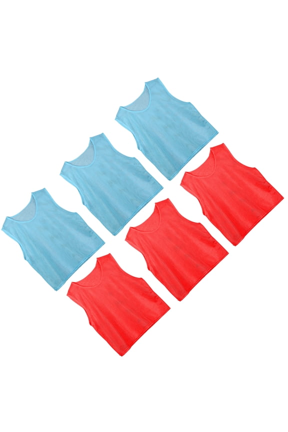6Pcs Kids Soccer Practice Shirts Ergonomic Design Impeccable Stitching Sports Vests