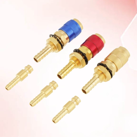 FOLOYORI Argon Gas Quick Connect Fittings Quick Connectors Metal Blue 6Pcs