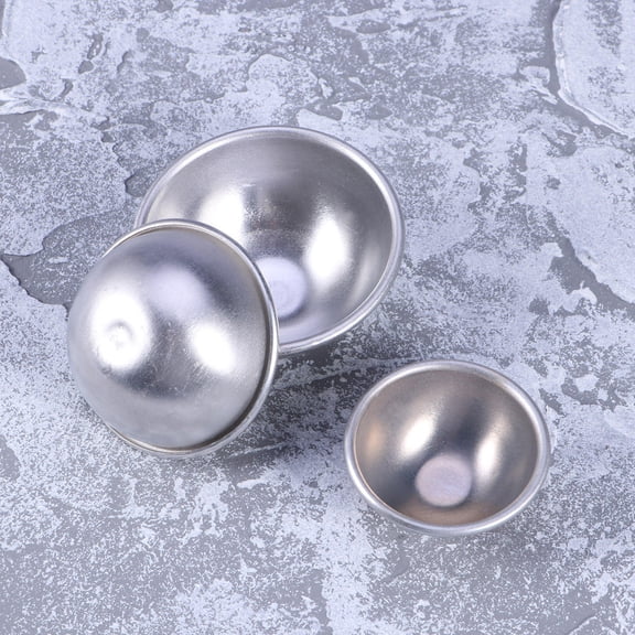 FOLOYORI 6Pcs Plated Silver Half Sphere Mold for Baking DIY Pudding Chocolate Fondant Marzipan