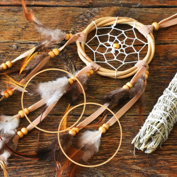 FOLOYORI 6pcs Metal Dream Catcher Wreath Rings For Craft Projects Macrame Supplies For Decor Metal Rings