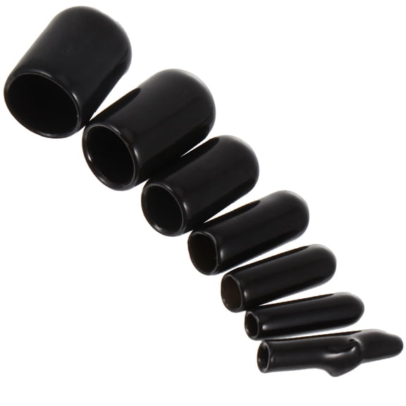FOLOYORI 700Pcs Black Rubber End Caps Flexible Thread Protectors Covers for Tubing Bolts Screws