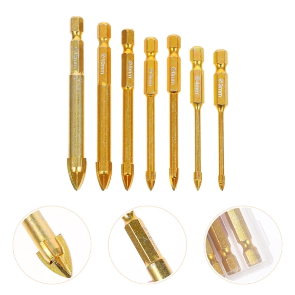 FOLOYORI 7-Piece Brick Drill Bit Set for Concrete, Tile, Glass, Ceramics - Cemented Carbide Openers