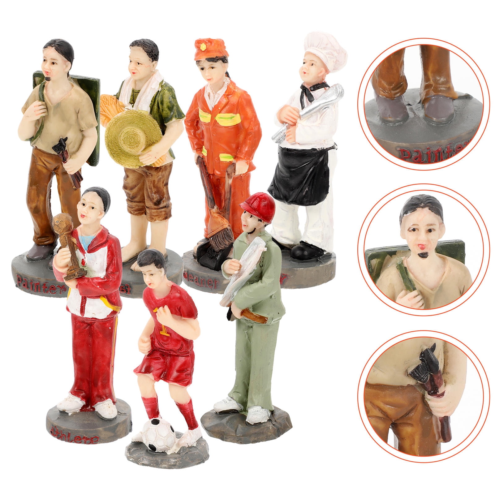 FOLOYORI 7Pcs Mini People Figurines for Miniature Scene Creation Role Play and Tabletop Ornament present