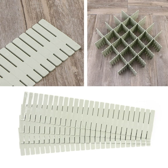 FOLOYORI 8Pcs Green PP Drawer Separators for Dresser and Kitchen with Adjustable Length and Clutter Free Design