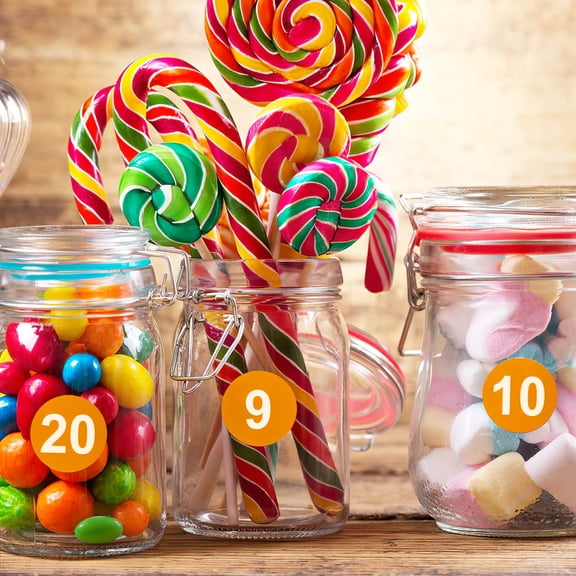FOLOYORI Round Number Stickers, Orange, Multi-Use for Classification - 8Sheets