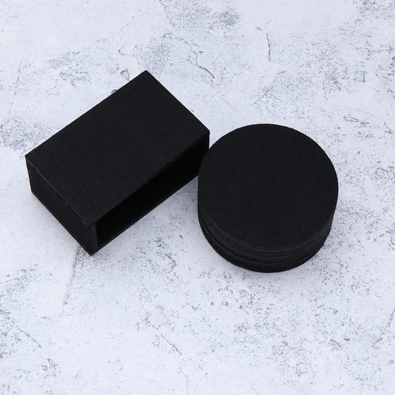 FOLOYORI 8Pcs Non Slip Coffee Coasters Felt Thickened Non Woven Fabric Heat Insulation for Restaurant Use Black