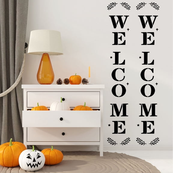 FOLOYORI Artists Welcome Stencils for Drawing 6Pcs White PET for Wood Doors