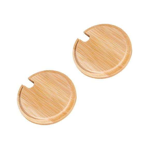 FOLOYORI Bamboo Cup Cover 2Pcs for Dust Proof and Beverage Protection in Outdoor Porch