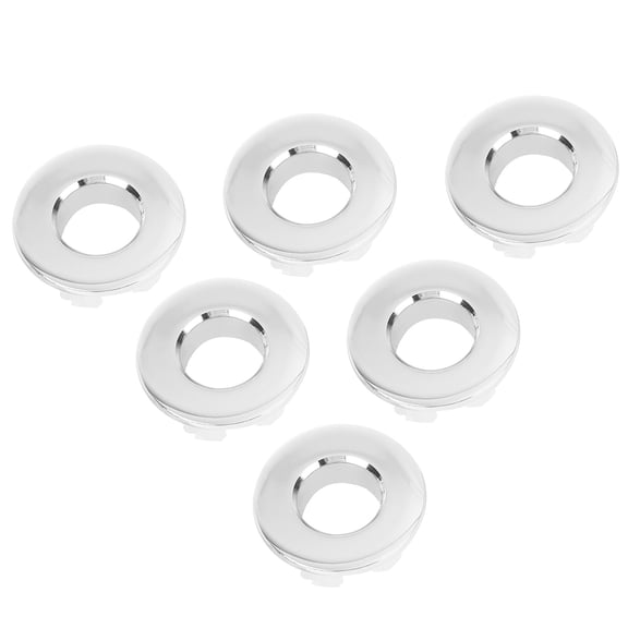 FOLOYORI Bathroom Sink Overflow Cap 6Pcs Copper Round Silver Home Use