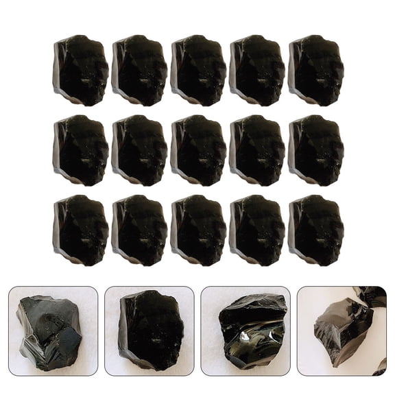 FOLOYORI Black Obsidian Stones Quartz Crystals 1 Set 500g