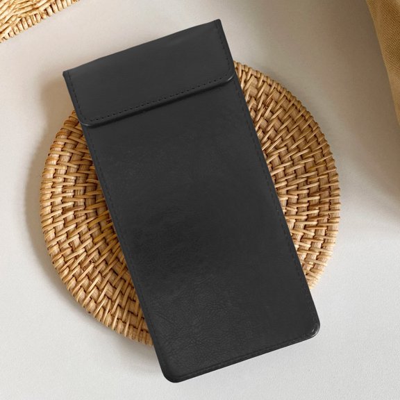 FOLOYORI Black Restaurant Check Holder with Textured Fabric for Server Note Pads